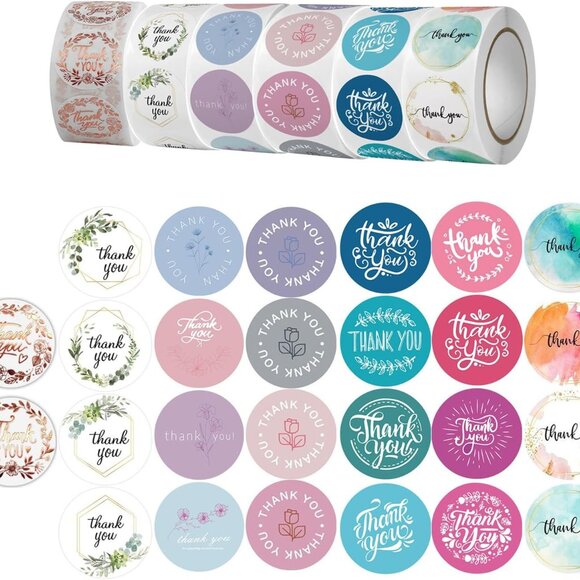 Thank You Stickers💜3000 Sticker Bundle - 6 Rolls - Small  Business - Picture 2 of 10